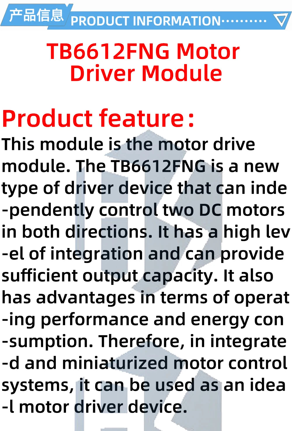 TB6612FNG Dual Motor Driver - 1A Motor Control Module for Arduino Microcontroller, Superior to L298N