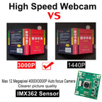 HD Autofocus 12MP 4K 4000 x 3000 Mjpeg Mini USB2.0 Webcam Board CMOS IMX362 Sensor UVC OTG USB Webcam Module For Windows Android