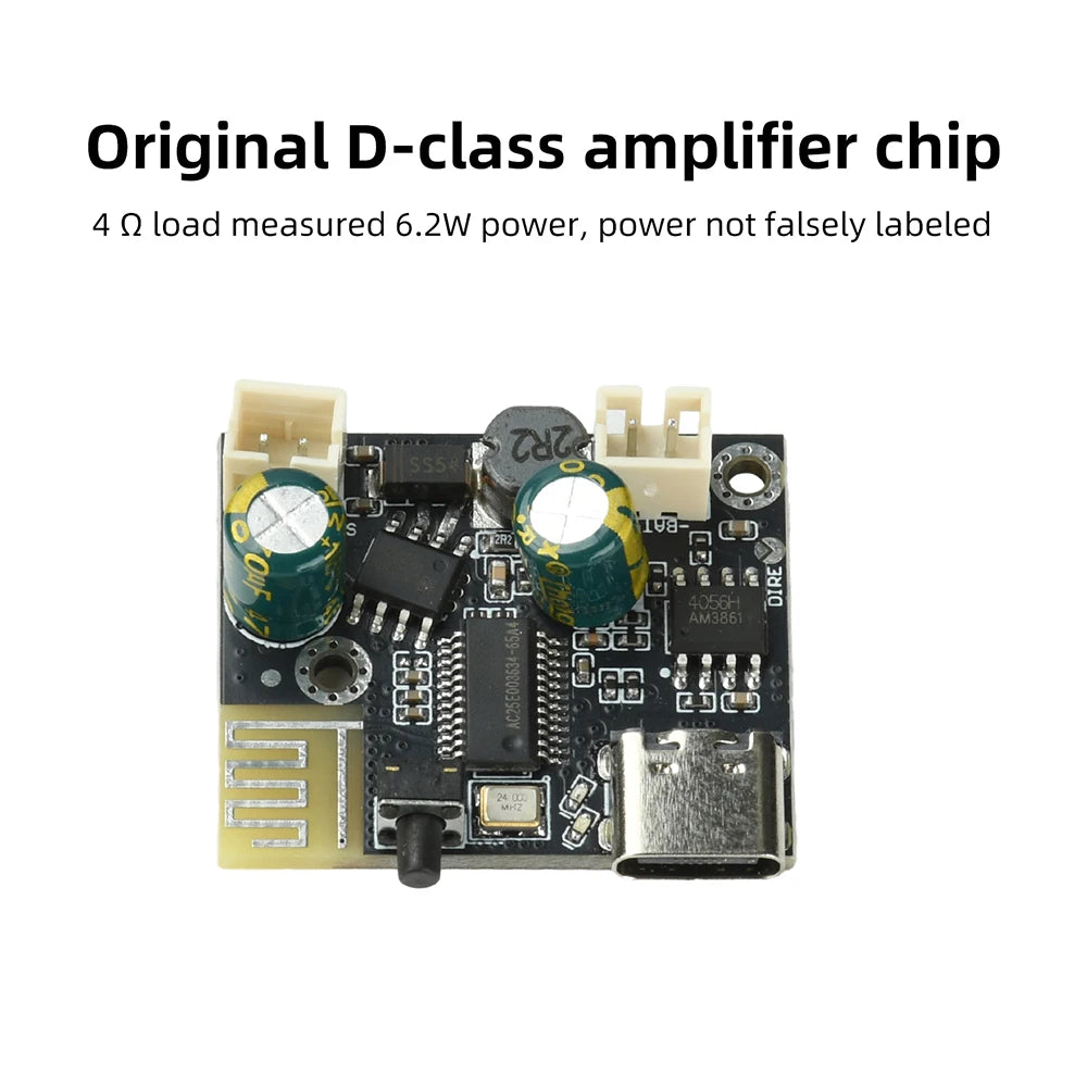 BPM13 Plus Mono Bluetooth Power Amplifier Board 6W Power Bluetooth 5.4 Amplifier Module with PC Sound Card Type C