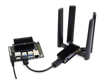 5G Dongle Expansion Board USB 3.1 to M.2 Key B Port Aluminum Cooling Plate 4 Antennas for Windows PC Raspberry Pi 4 Jetson Nano