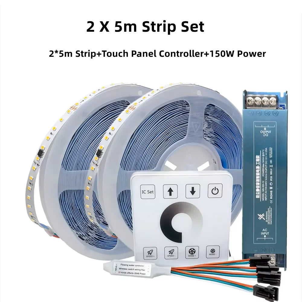 Running Water Flowing LED Strip Light WS2811 SMD2835 Flexible Linear Lamp Set DC24 Horse Race Pixel Addressable