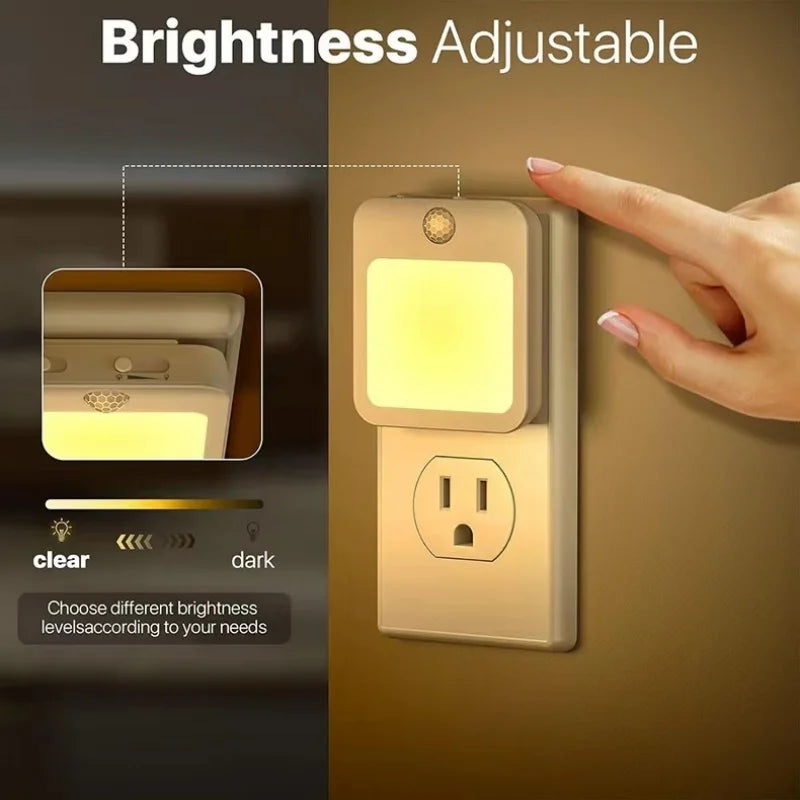 Night Light Motion Sensor With LED Light EU Plug Lamps Children'S Night Light Wireless Night Lamp For Bedside Table Bedroom