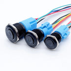 16mm 19mm 22mm Black On Off Metal Button Switch Car Power Start Stop Led Light Waterproof Reset Latching With Socket 5V 12V 220V