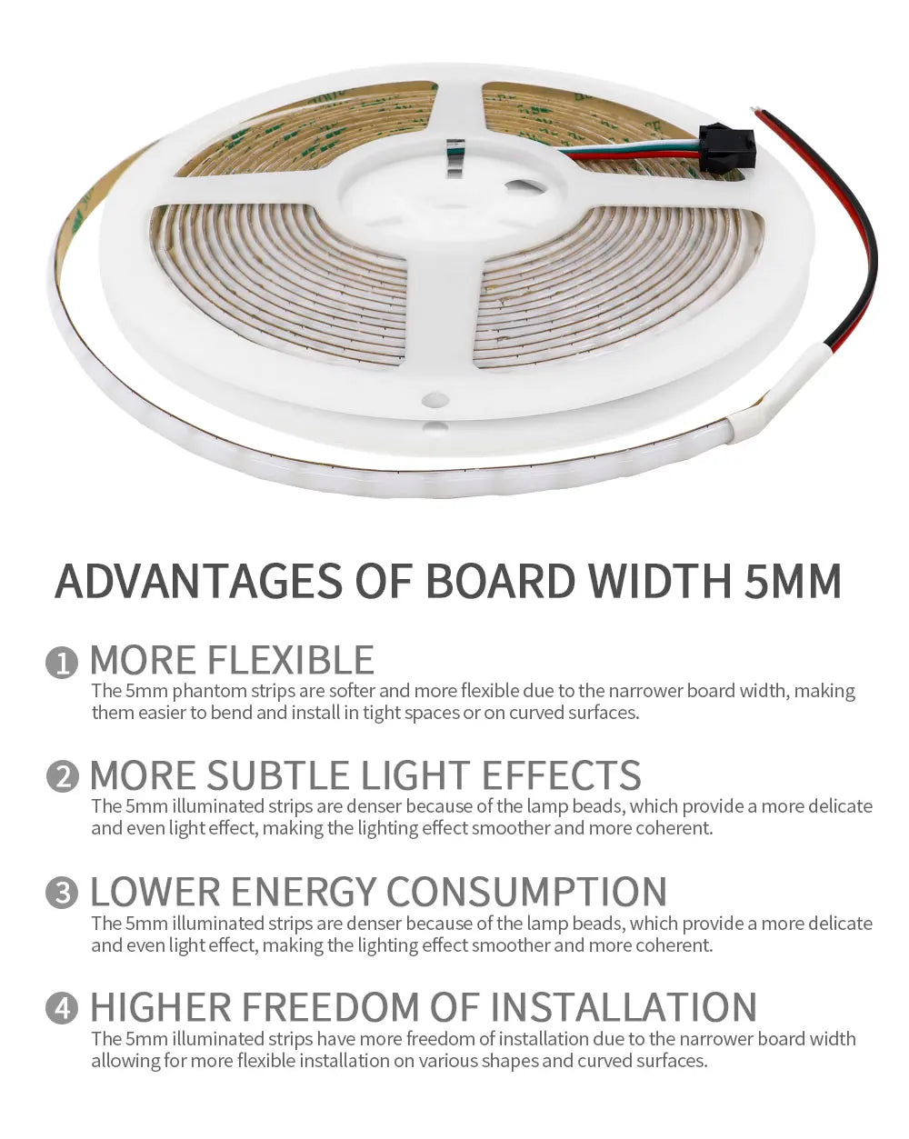 WS2812B RGBIC Individually Addressable COB LED Strip WS2812 High Density 60/100/160Leds/m 5mm/10mm COB Led Light DC5V