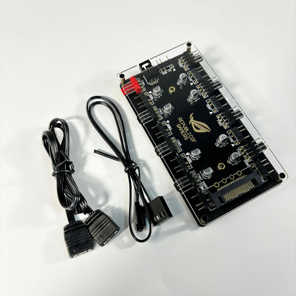 This ARGB Cooling Fan Kit Includes Five 120mm Cooling Fans and a PWM ARGB 2-in-1 Hub, Suitable for Computer Cases (Forward Fan)