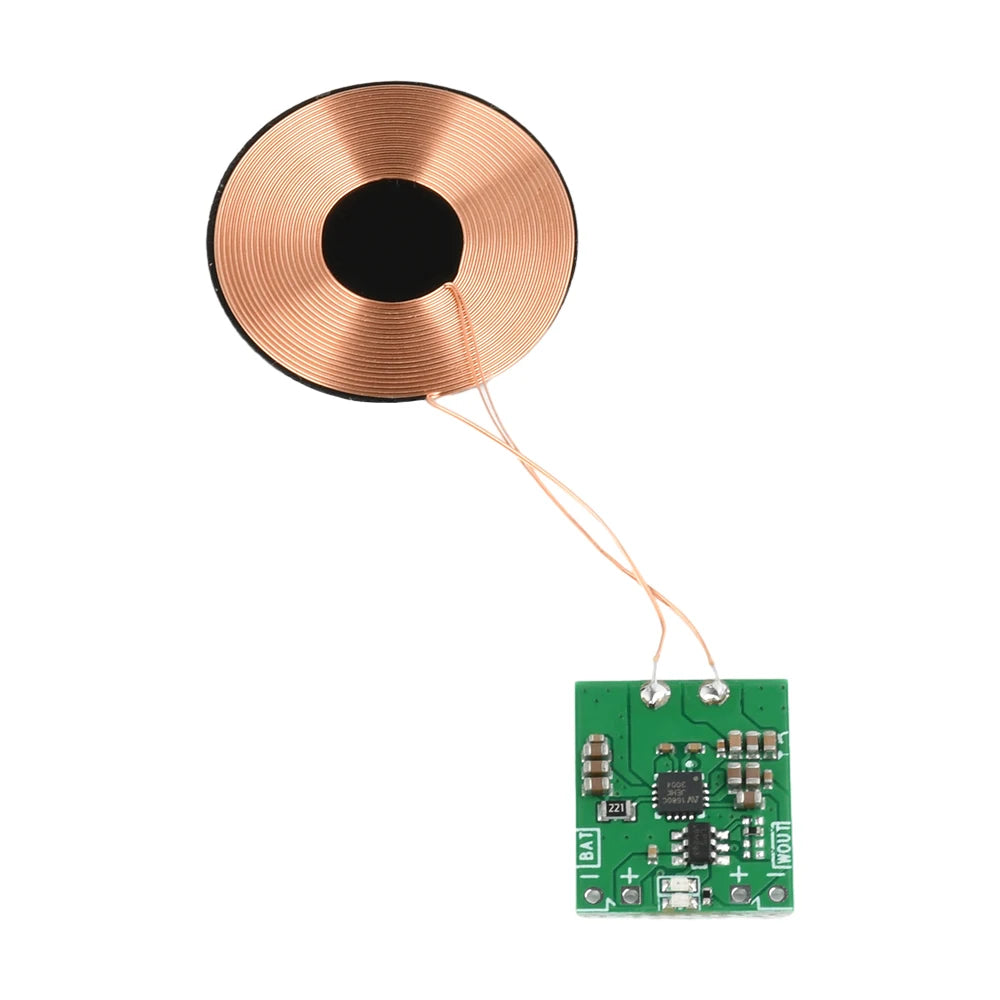5W Wireless Charging Module PCBA Module Small Coil Lithium Battery Charging Built-in 3.7V Lithium Battery Modification Scheme