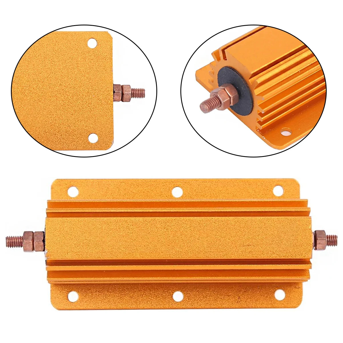 1pcs RX24 200W Aluminum Power Metal Shell Case Wirewound Resistor 1R 2R 4R 8R Ohm