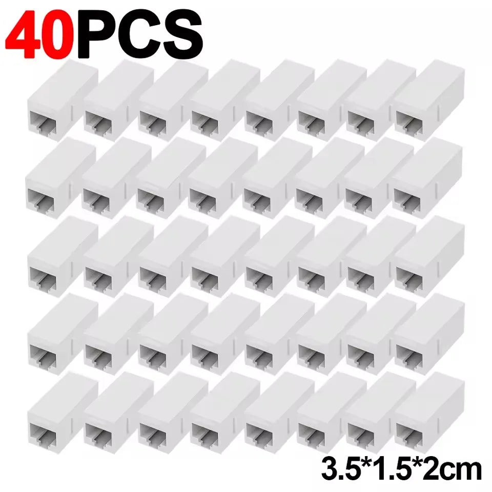 10-50PCS RJ45 Coupler Inline Keystone Jack Female To Female Dual Straight Head RJ45 Extender Plug Network Cable Connector