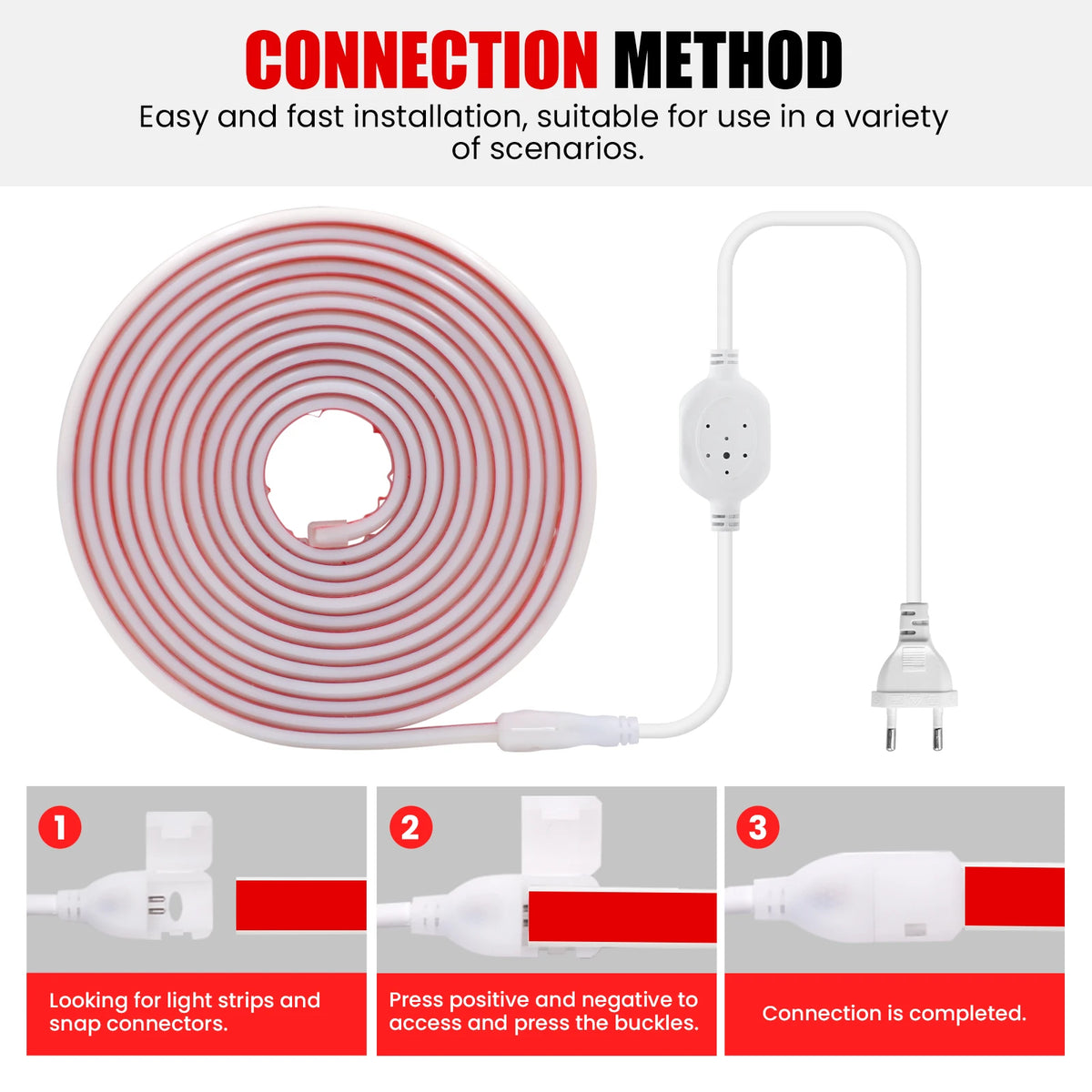 220V Dimmable COB LED Neon Strip Light 288Leds/M IP67 With Switch/Dimmer EU Plug Flexible Adhesive Tape for Home Garden Lighting