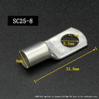 SC Type Wire Nose Terminal SC6 SC10 SC16 SC25 Bare Copper Battery Block Lugs Hole ID 6 8 10 12mm Crimp Wire Connector