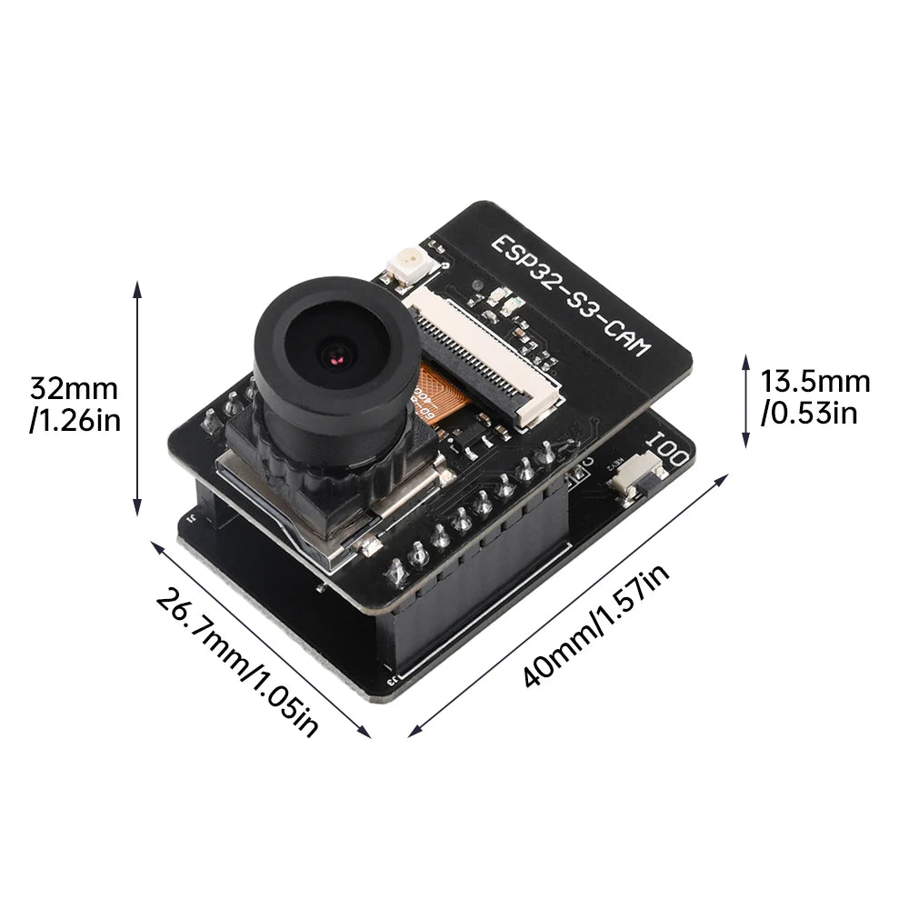 ESP32-S3-CAM WiFi Bluetooth Development Board Module Featuring the ESP32-S3-WROOM-1 N16R8 Module