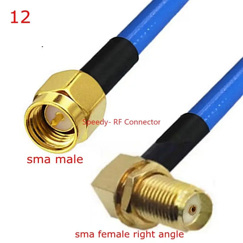 RG-402 Cable SMA To SMA Male Female Connector RPSMA To SMA Right Angle Crimp for RG402 High Frequency Test 50ohm Fast Brass