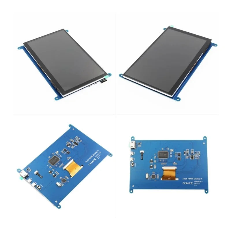 7 Inch Raspberry Pi 4/3/2/B/B+/A+ Monitor 1024x600 IPS 5-Points Capacitive Touchscreen Drive Free HDMI Display For Win 7/8/10
