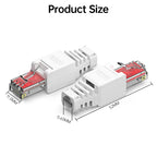 Denswire CAT7/CAT6A RJ45 Connectors, Tool-Free Shielded Zinc Alloy Ethernet Plugs Termination Plug Fits Solid/Stranded Cable