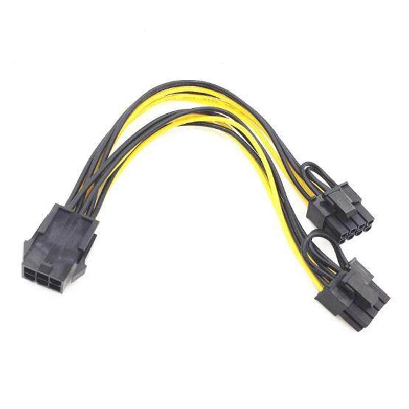 Adapter PCI-E 6 Pin To Dual 6+2 Pin 8 Pin Power Splitter Graphics Card for Mining Farm Video Card Gpu for Riser Extension Cable