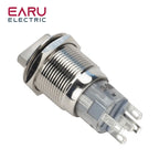 19mm 2 3 Position Latching Stainless Steel Metal Selector Rotary Switch with LED Waterproof  DPDT Illuminated Self-locking