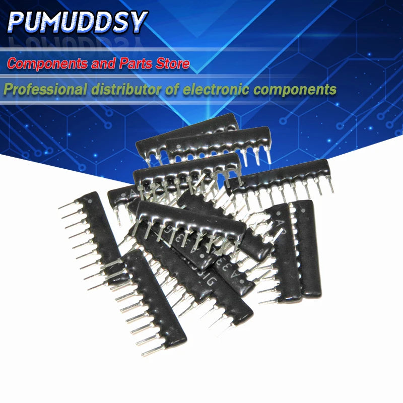 20PCS DIP exclusion 9pin 10K ohm 9 PINS A103J A103 Network Resistor array
