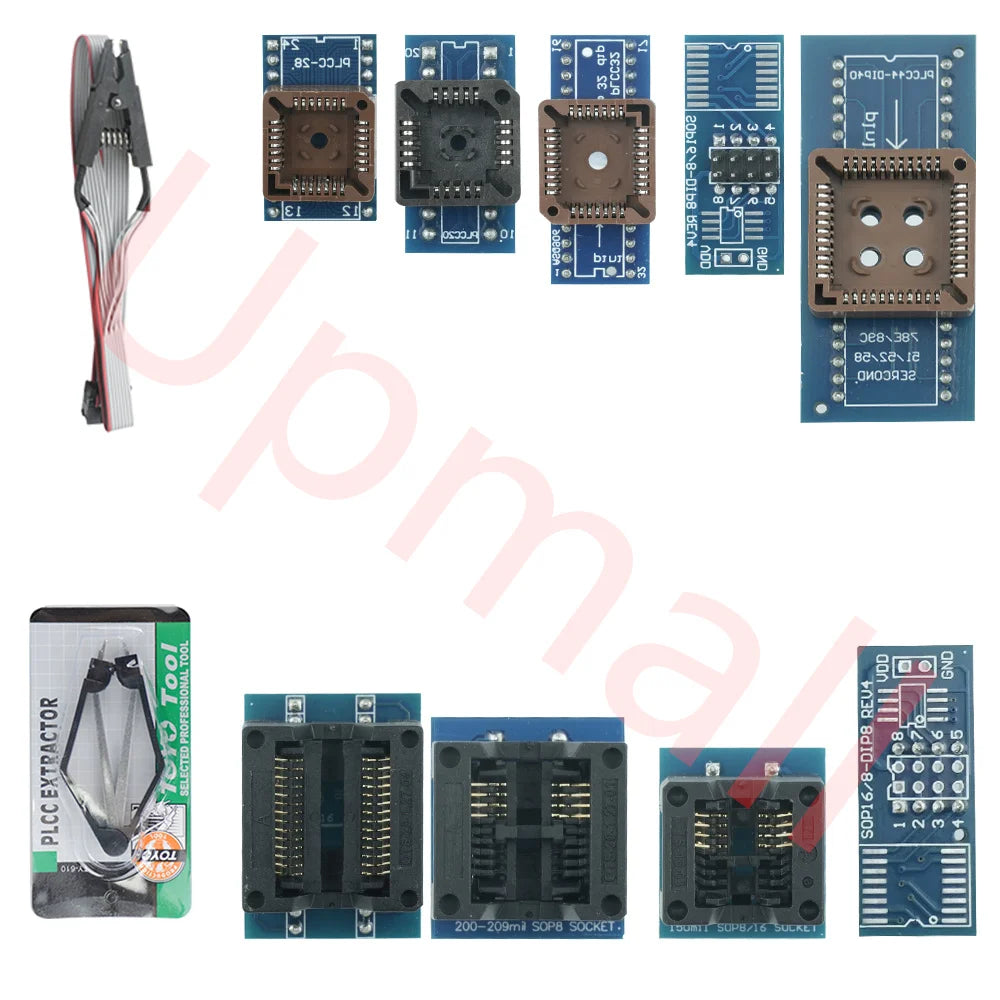 10 Adapters XGECU for T48 Programmer Supports 28000+ ICs SPI/Nor/NAND Flash/EMMC BGA153/162/169/100/221 Data Recovery Tool