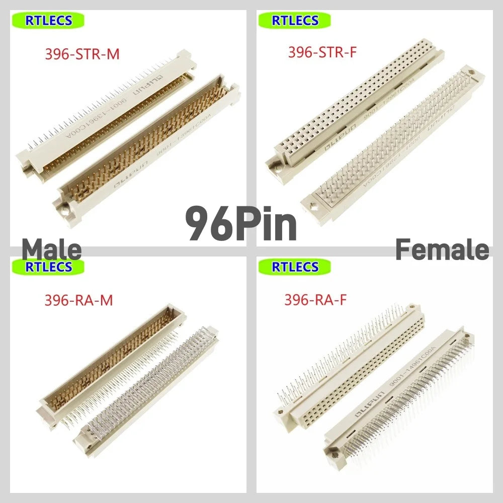 5 Pcs DIN 41612 Connector 20 30 32 48 64 96 Pin Plug Male Female Socket Vertical Right Angle Through Hole PCB Pitch 2.54 MM