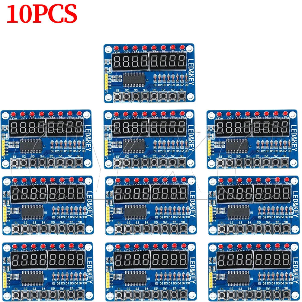 1-10PCS TM1638 Module Key Display For AVR Arduino New 8-Bit Digital LED Tube 8-Bit