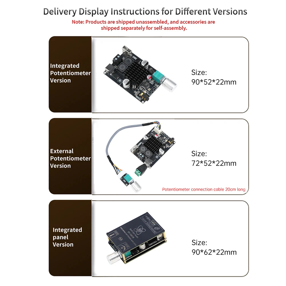 XY-1001W 100W Mono Digital Power Amplifier Board TPA3116D2 Audio Stereo Subwoofer Amplifier Board Bluetooth AUX DC 9-24V