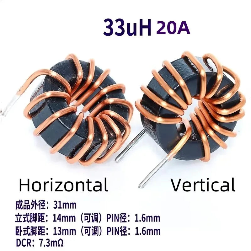 1Pcs High Current Magnetic Ring Inductor 106125-10uH 22uH 33uH 47uH 68uH 100uH Energy Storage Inductor Ring Inductor Choke Coil
