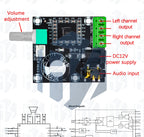 1PCS EGBO Super Slim 2 x 15W PAM8610 Class D Digital Dual Power Audio Amplifier Board 12V black