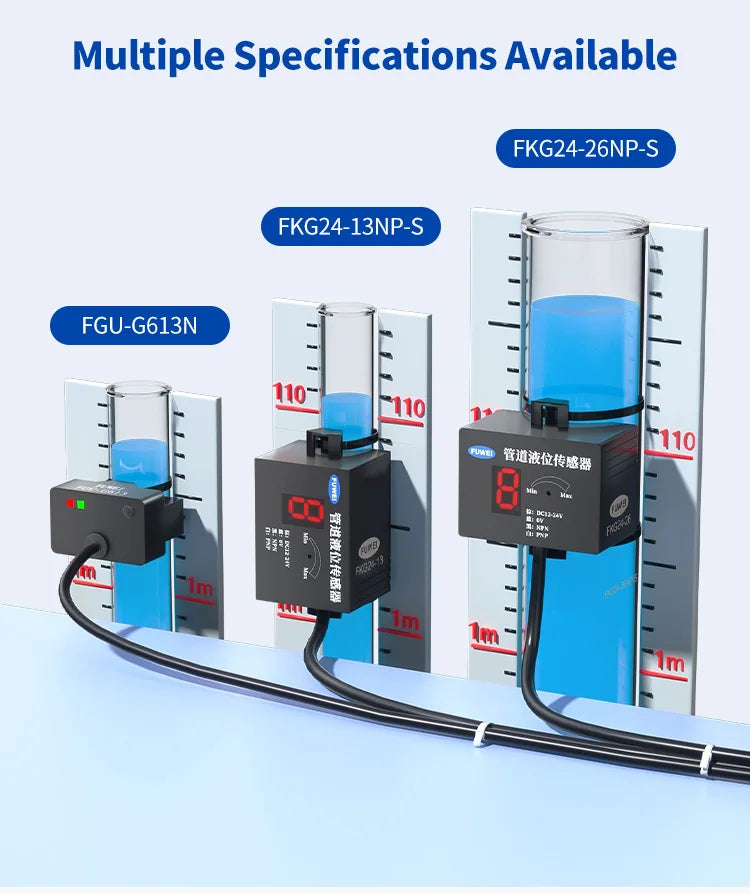 FKG24-13NP-S High Precision 13mm Liquid Level Control Digital Display Capacitive Pipe Liquid Level Sensor