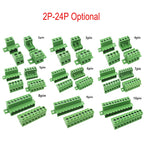 10Pairs 2EDG/15EDGRKC-5.08mm Female Male Aerial Butt Weld with PCB Lock 2P-24P Plugin Screw Wire Cable Terminal Block Connector