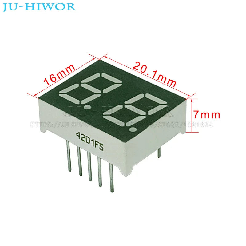 10pcs 0.4 Inch 10Pins C-C 4201ES C-A 4201FS 2 Digits Bits 7 Segment Red LED Digital Display Digitron Common Anode Cathode