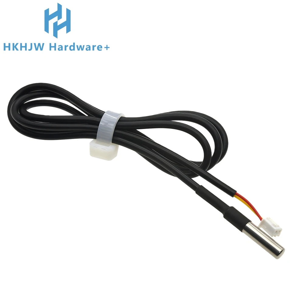 Stainless Steel Waterproof DS18B20 Temp Sensor, 2-Core With Terminal, Durable Probe For Accurate Temperature Measurement