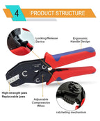 SN-58B 0.25-1.5mm² AWG24-16 Non-insulated Crimper for Dupont Jumper Wire EPS PCIE SATA PINS MOLEX JST Terminals Crimping Plier