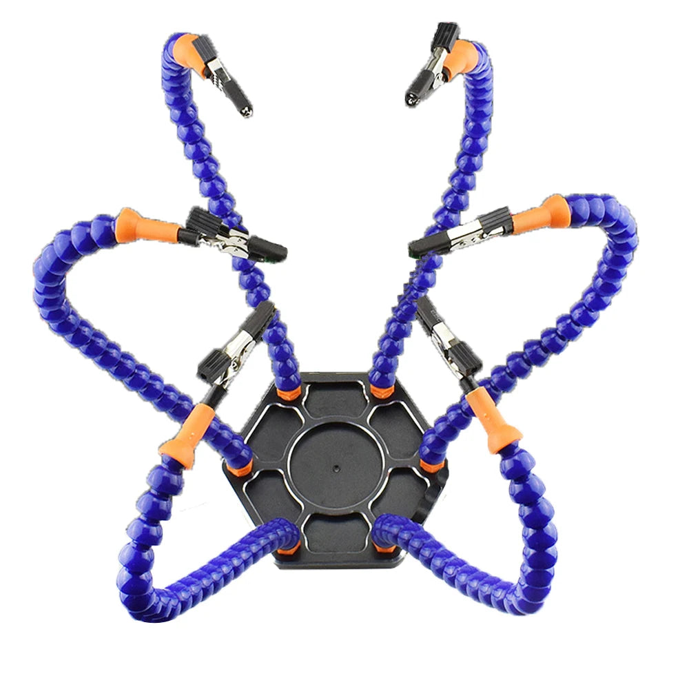 Flexible Holder Alligator Arms Soldering Helping Hands Table Clamp Pcb Board Adjustable Welding Repair Third Hand Tool Magnifier
