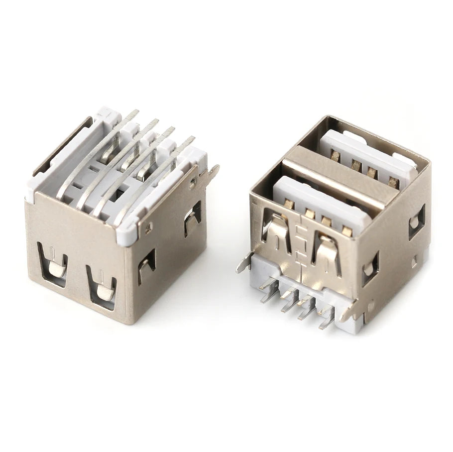 10PCS USB Interface Double-Layer USB Socket Type A Standard Port Male and Female Solder Socket DIP Straight Bent Pin PCB Socket