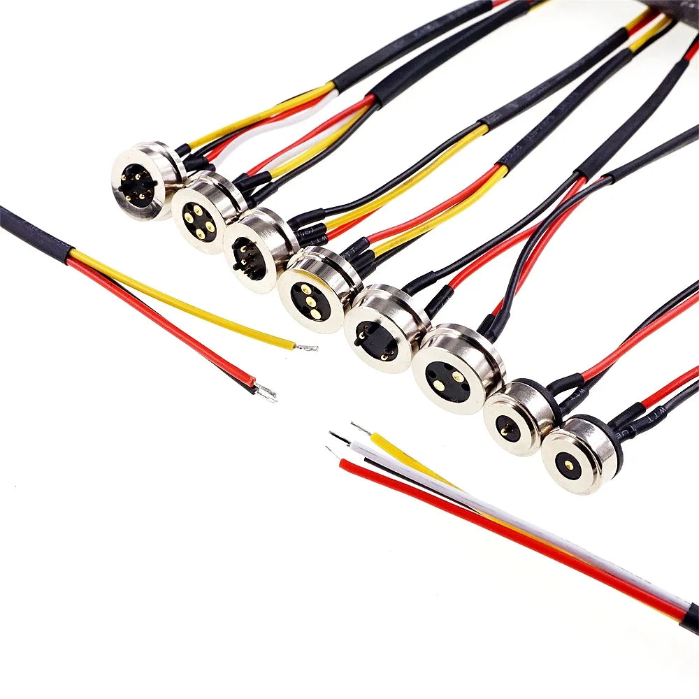 1/3/5 Pair Circular Shape Magnetic Pogo Pin Connector 1 2 3 4 5 Pole Male Female Probe DC Power Charging Round Profile