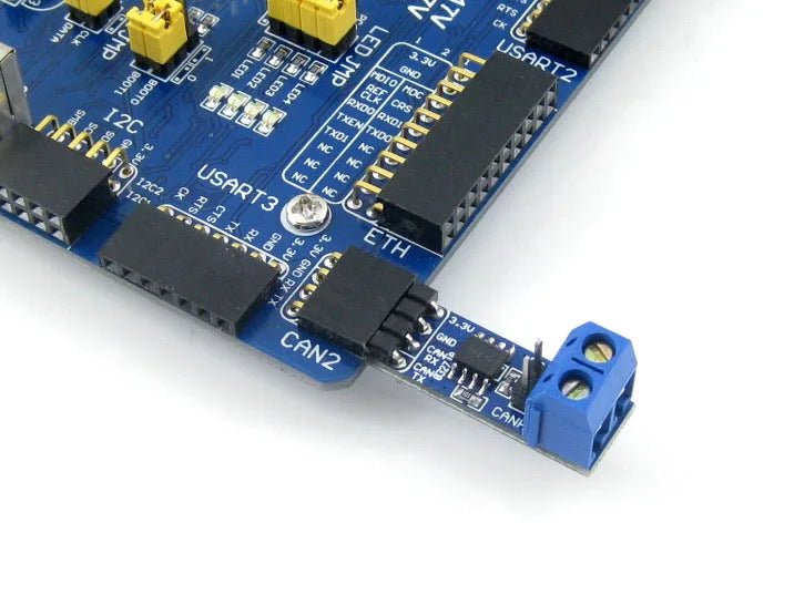 2pcs Waveshare SN65HVD230 CAN Board, Onboard CAN Transceiver SN65HVD230, 3.3V, ESD Protection