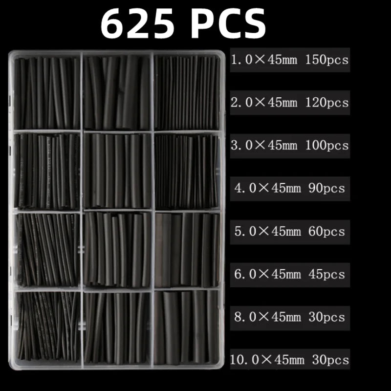 2:1 Times Shrink,Heat Shrink Tube Set,Polyolefin,Insulated Heat Shrinkable Sleeve for Wire Connection and Data Line Protection