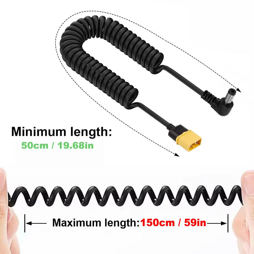 XT60 Female Male Bullet Connector To Male DC DC5525 Power Cable 5.5x2.5mm Adaptor For TS101 PINE64 Electronic Soldering Iron