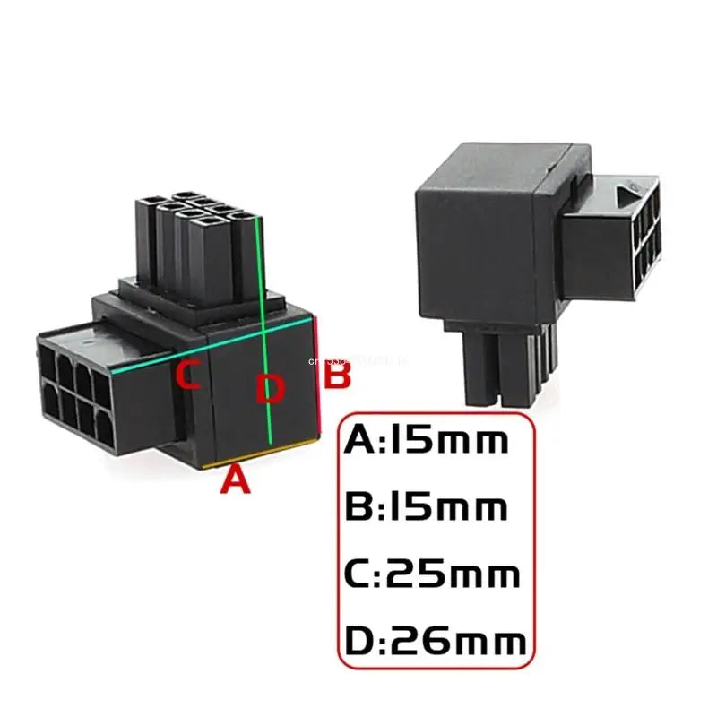 Mainboard CPU 8Pin Female to Male Power Connector Adapter 8Pin 90Degree Steering Dropship