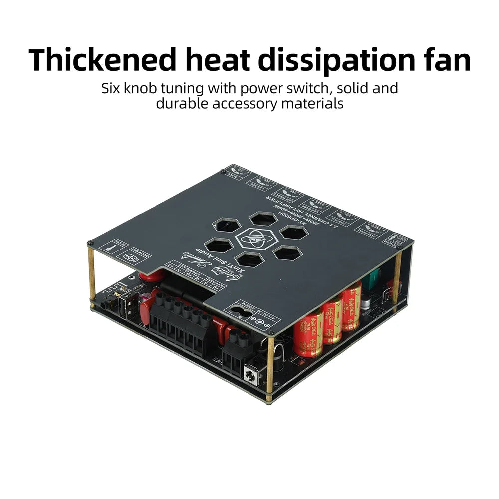 XY-DP600H High-Power Bluetooth Digital Sound Amplifier Board 2.1 Channel Subwoofer 300W*2+600W TPA3255 Chip for Home DIY Speaker