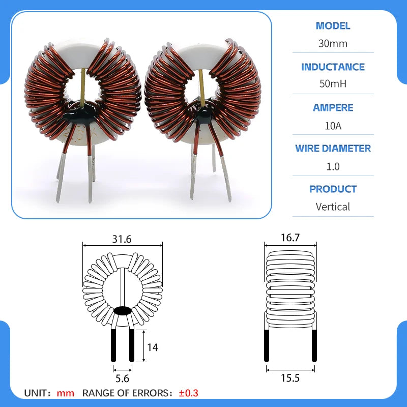 12x8.5x5 20x12x8 26x16x10 Amorphous Nanocrystalline Inductors Toroidal Choke Common Mode Filter Inductor