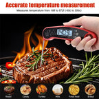 LMETJMA 0.5 Sec Instant Read Meat Thermometer Digital Waterproof Food Thermometer with Backlight Kitchen Thermometer For BBQ ﻿