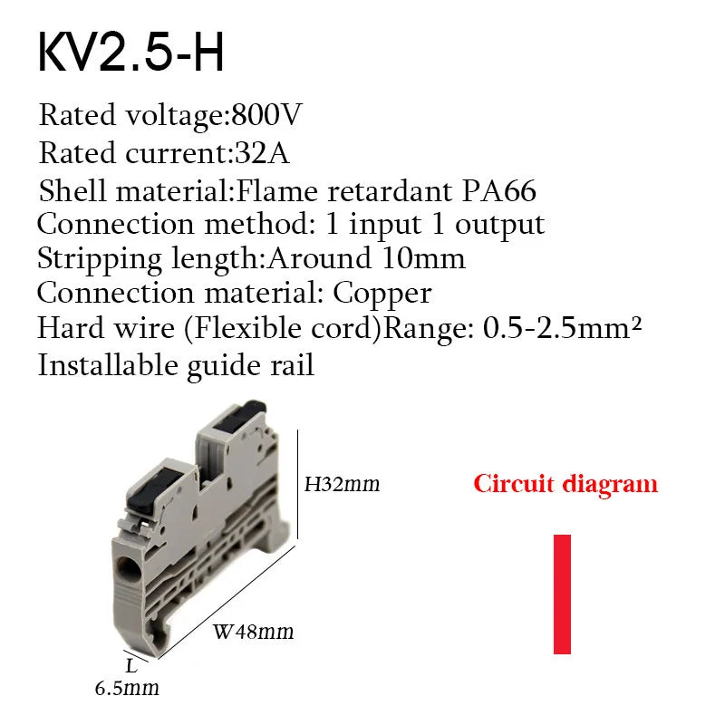 Wire Connectors Rail Type Electrical Quick Terminal Block Direct Insertion Instead Of UK ST PT Docking For Parallel Connection