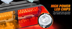Nilight Bright LED Strobe Lights , Car Windshield Warning Flash Light with Suction Cups, Hazard Safety Lamp for Truck