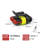 20/50/100Sets 1.5 Series AMP Automobile Connectors 1/2/3/4/5/6 Pin Super Seal Waterproof  Electrical Wire Connector PA66 Nylon
