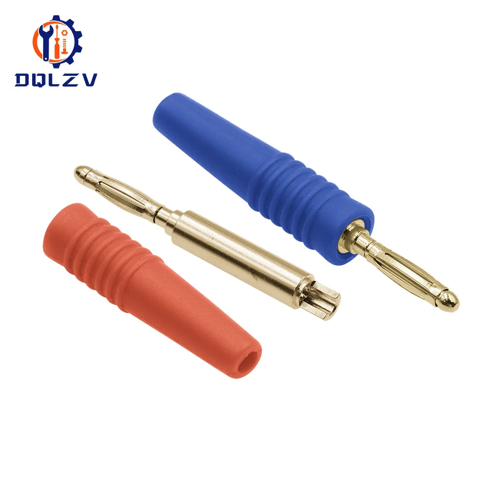5PCS 2MM Banana Gold Plate Plugs Connectors mini Banana Plug For Banana Socket