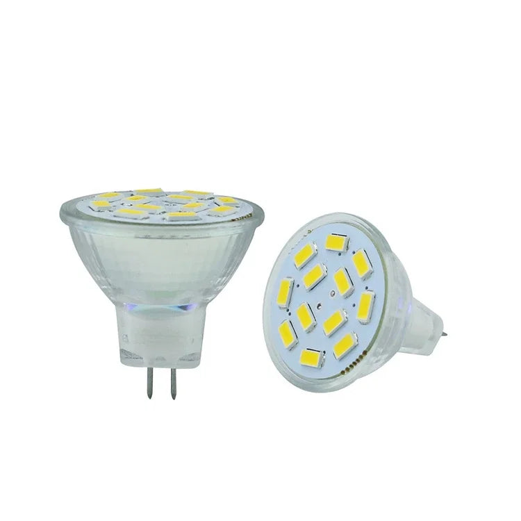 MR11 GU4 Mini LED Spotlight Bulbs AC DC12V 5730SMD 7W 15LEDs Super Bright Cool Warm White Lamp Replace 40W Halogen Light