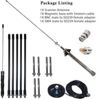 Magnetic Desktop Discone Antenna 100-1600MHz 5m Cable UHF SMA BNC Mount for Police Scanner GMRS 2m 70cm Mobile VHF UHF Lora ADSB