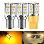 2pcs LED P21W 1156 BA15S PY21W BAU15S 3030 35SMD Bulb Canbus Free T20 7440 W21W Lamp For Car Turn Signal Light Backlight Orange