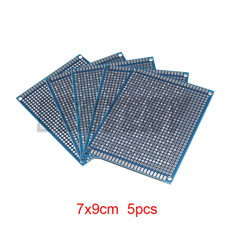 5-10PCS 3x7cm 4x6cm 5x7cm 7x9cm Prototype BoardsBlue Circuit Perfboard Double Sided Circuit Boards DIY Electronic Kit